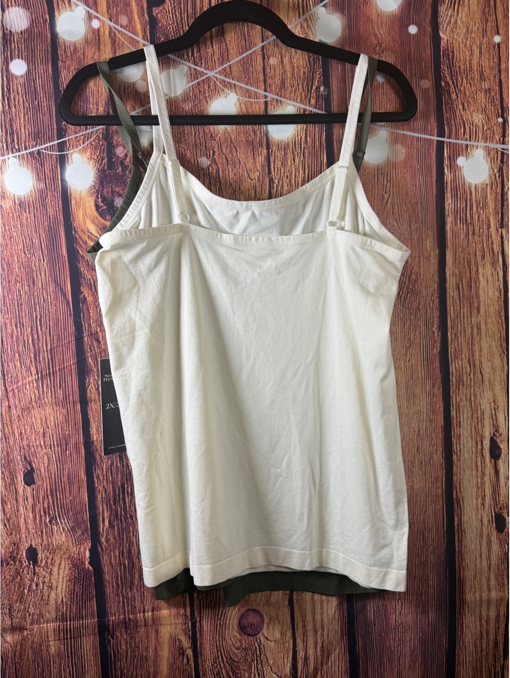 Cream Spaghetti Strap Camisole Tank Top Plus Size